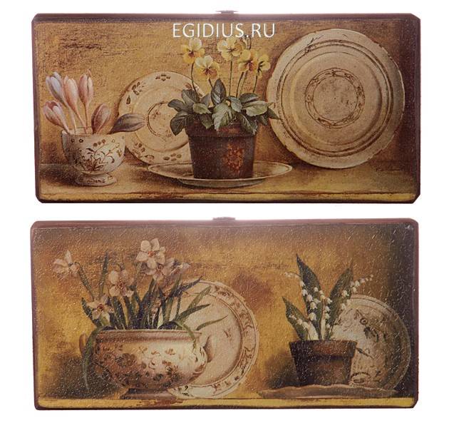 Комплект настенных панно из 2 шт. "цветы прованса" 12*24 см 319-619 фото 1 &mdash; Egidius.ru