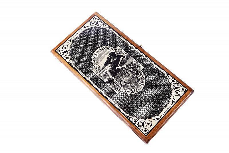 Настольная игра: Нарды резные "Всадник" инкрустация 60, Haleyan 4-2-030 фото 1 — Egidius.ru