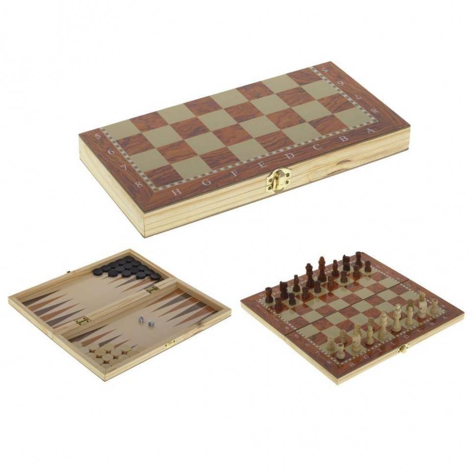 Игра настольная 3 в 1 (шахматы, шашки, нарды), L29,5 W14,5 H3,5 см 81-5145 фото 1 — Egidius.ru Игра настольная 3 в 1 (шахматы, шашки, нарды), L29,5 W14,5 H3,5 см 81-5145 фото 1 — Egidius.ru