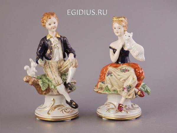 Комплект статуэток из 2-х шт. "мальчик с девочкой" высота=20 см. 320-301 фото 1 &mdash; Egidius.ru
