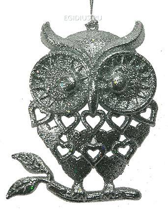 Игрушка ёлочная Сова серебро 151-114 фото 1 — Egidius.ru