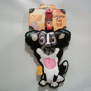 Кожаный ярлык на сумку Border Collie  201-524 фото 1 — Egidius.ru