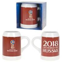 Кружка керамическая (для пива) &quot;Чемпионат Мира FIFA 2018&quot; v=500мл.  406-258