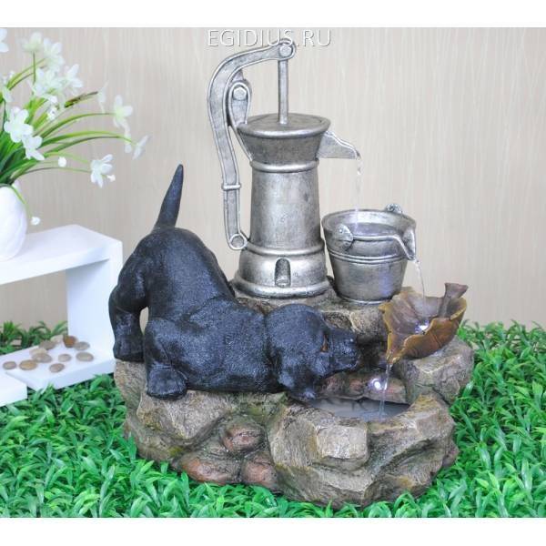 Фонтан "Собака", L39 W29 H44см 81-2304 фото 1 — Egidius.ru