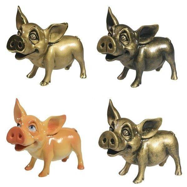 Фигура декоративная "Поросенок Ушастик", L12 W6.5 H10, 4в. 82-0437 фото 1 — Egidius.ru