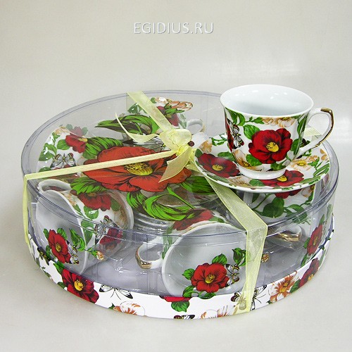 Набор чайный 12 пр. бабочки над шиповником 200 мл под.уп. 900-421 фото 1 &mdash; Egidius.ru