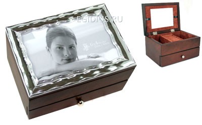 Шкатулка-фоторамка ювелирная "Moretto" 2-х ярусная 18*13*10см 110-259 фото 1 &mdash; Egidius.ru