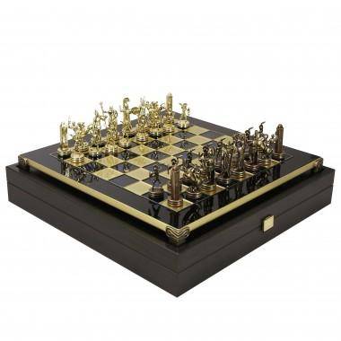 Шахматный набор &quot;Троянская война&quot; (син. мет. доска 36х36, дер. короб, фигуры золото/бронза) 31-0826 — Egidius.ru