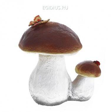 Садовая фигура Гриб белый двойной  с бабочкой, Н23 см 81-6047 — Egidius.ru