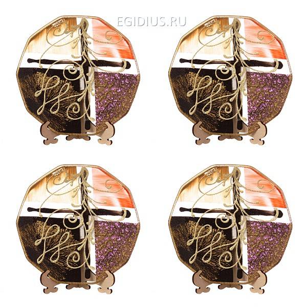 Набор тарелок декоративных из 4 шт."паутина"  319-810 фото 1 — Egidius.ru