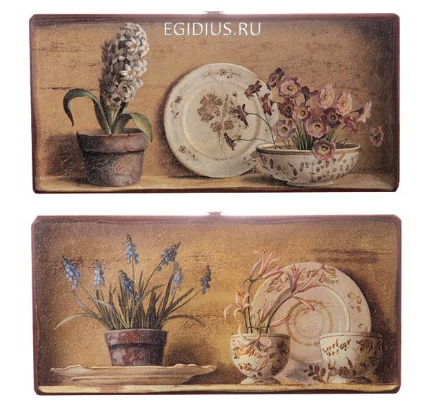 Комплект настенных панно из 2 шт. "цветы прованса" 12*24 см 319-620 фото 1 &mdash; Egidius.ru