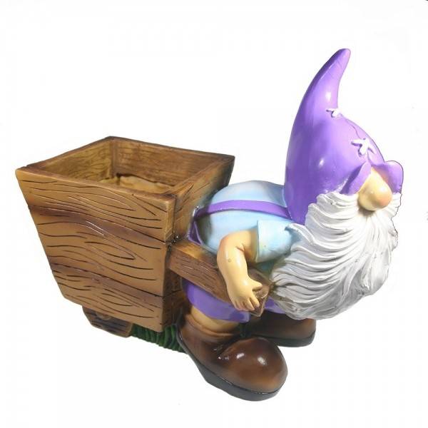 Кашпо "Гном с телегой" L32W18H29 см 81-6795 фото 1 &mdash; Egidius.ru