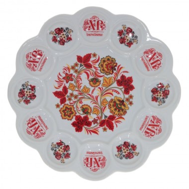 Тарелка пасхальная для 12-ти яиц, L25 W25 H3 см 84-0803 — Egidius.ru