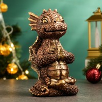 Копилка &quot;Дракончик медитирует&quot; (медь) 14,5*9*8см 81-3233