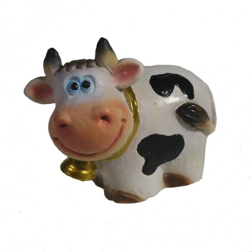 Подарок на новый год 2021, Фигура Бычок с колокольчиком L6W6,3H5 82-1787 фото 1 &mdash; Egidius.ru