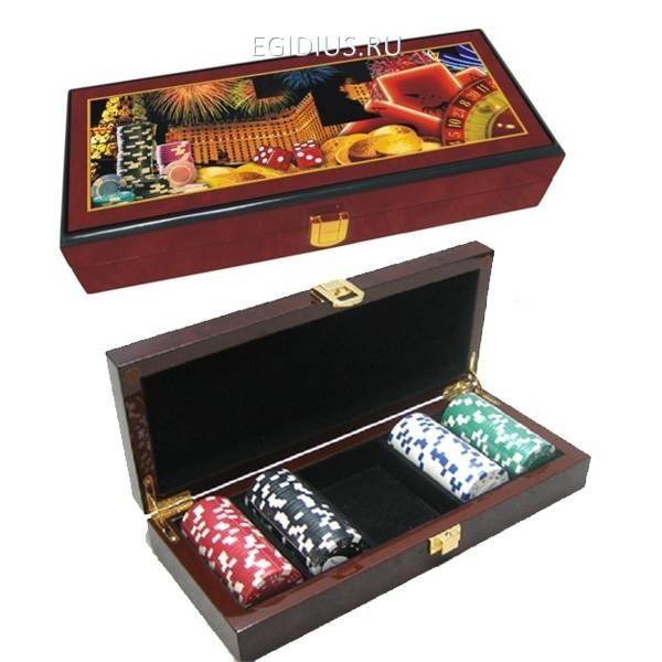 Набор настольных игр в шкатулке (карты, 100 фишек), L 28 W 12 H 5 см 81-5434 фото 1 — Egidius.ru