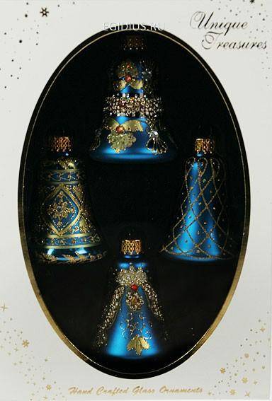 Набор ёлочных игрушек из 4шт., стекло 151-206 фото 1 &mdash; Egidius.ru