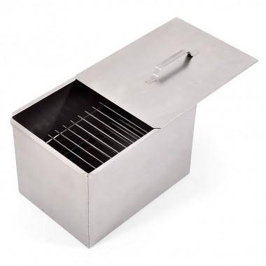 Дешевая коптильня из нержавеющей стали 0,8мм двухъярусная с поддоном (380х280х270). 42-0005 — Egidius.ru