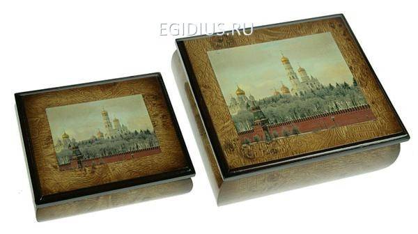 Набор сундучков из 2-х шт. "Кремль зимой" 20*18*8см  110-505 фото 1 — Egidius.ru