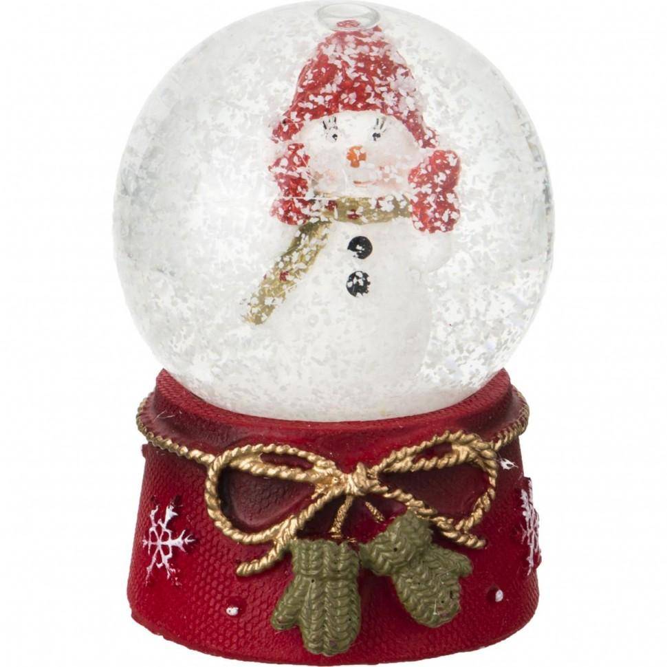Новогодний шар со снеговиком 4,5*4,5*6,5 см 323-031 фото 1 — Egidius.ru