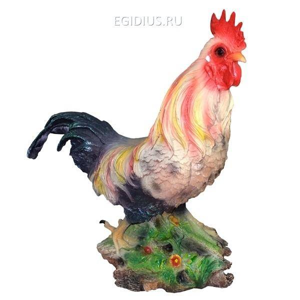 Фигура декоративная Петух на цветочках L36W17H42 см 81-6505 фото 1 &mdash; Egidius.ru