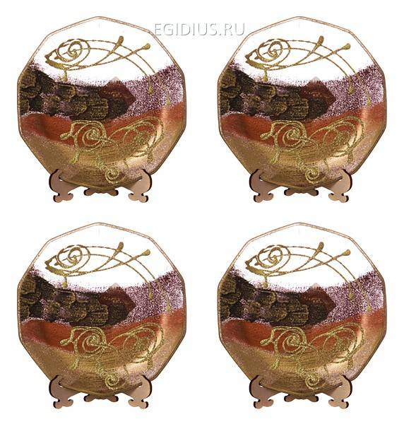 Набор тарелок декоративных из 4 шт."шоколад"  319-811 фото 1 — Egidius.ru