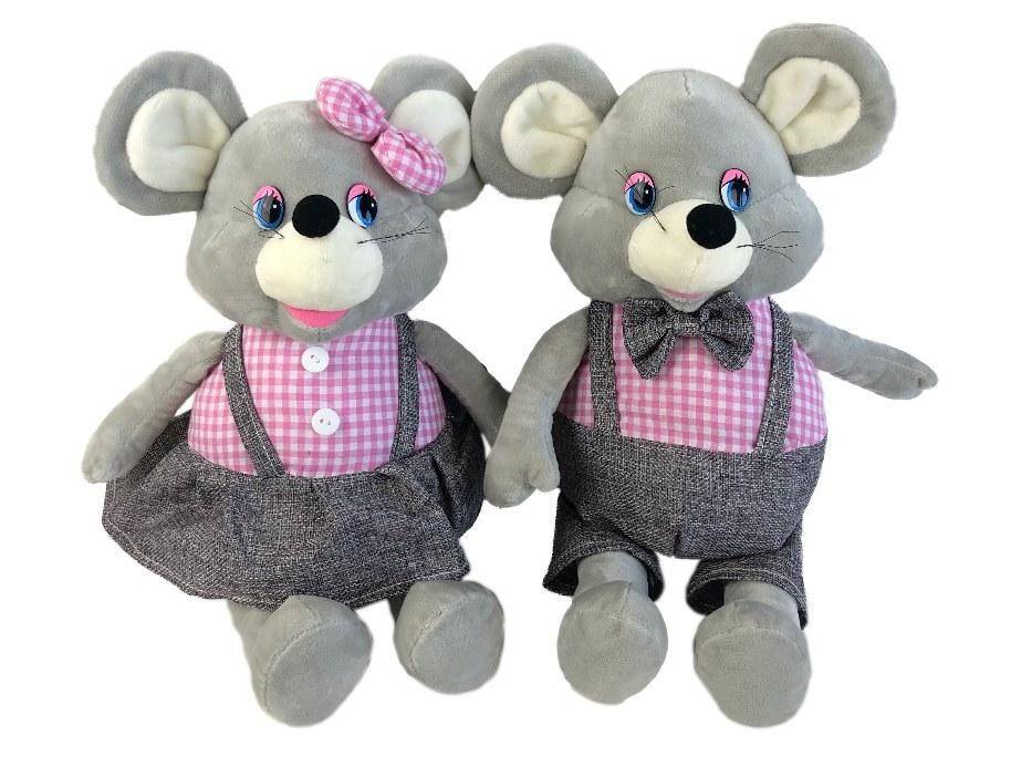 Мягкая игрушка Мышка мальчик и девочка 28(42) см символ года 2020 2-1-058 фото 1 — Egidius.ru