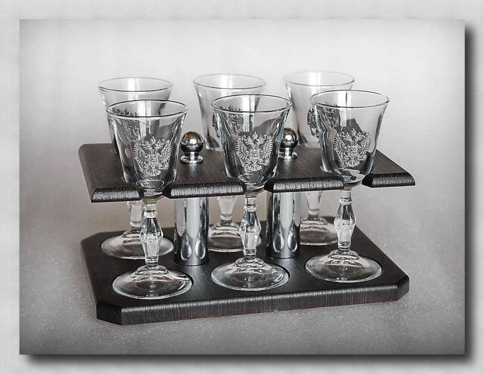 Набор рюмок на подставке 40074 "Держава" 60мл.    6шт. 72-1040 фото 1 — Egidius.ru