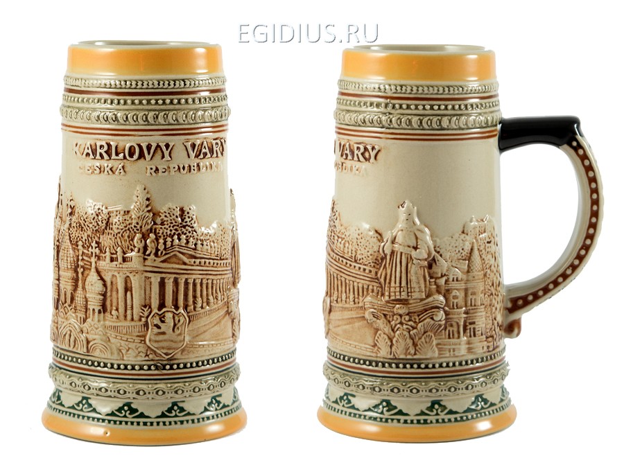 Пивная кружка коллекционная Карловы Вары 19см, 700мл  111-191 фото 1 &mdash; Egidius.ru