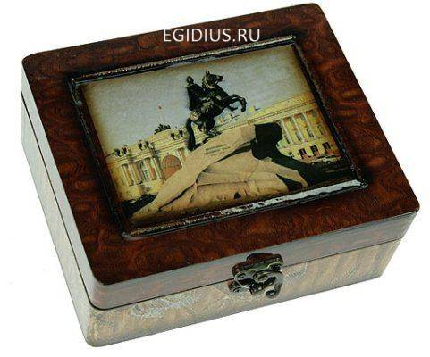 Шкатулка "Медный Всадник" 18*17*7см 110-506 фото 1 — Egidius.ru