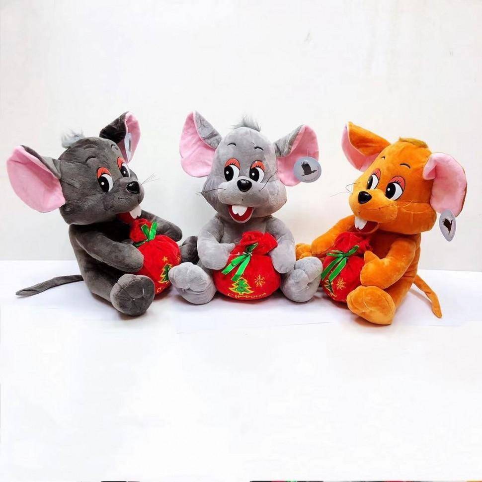 Мягкая игрушка Крыса с мешочком 20 см (музыкальн) 281-283 фото 1 &mdash; Egidius.ru