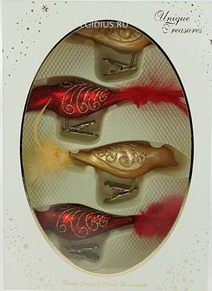 Набор ёлочных игрушек из 4шт., стекло 10см  151-208 фото 1 — Egidius.ru