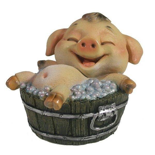 Копилка "Свинка Боня купается" (вид № 1) L15W16.5H14 82-0475 фото 1 — Egidius.ru