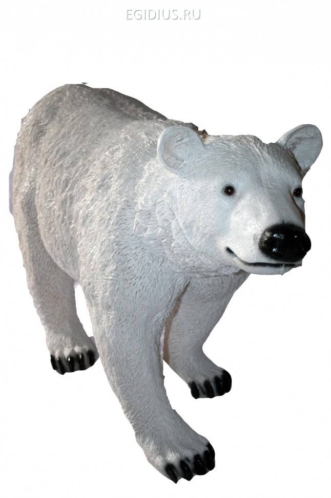 Садовая фигура: Медведь большой стоячий белый 50-0271 фото 1 — Egidius.ru