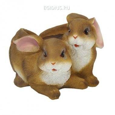 Кашпо для дачи Два зайкиL1W16H13 см 81-6454 — Egidius.ru