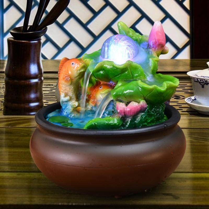 Настольный фонтан "рыбки" с подсветкой 20*16*16см 10-0316 фото 1 — Egidius.ru