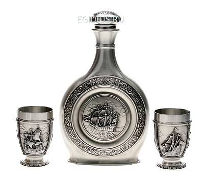 Подарочный набор для водки Фрегат  24*30см  112-045 фото 1 — Egidius.ru