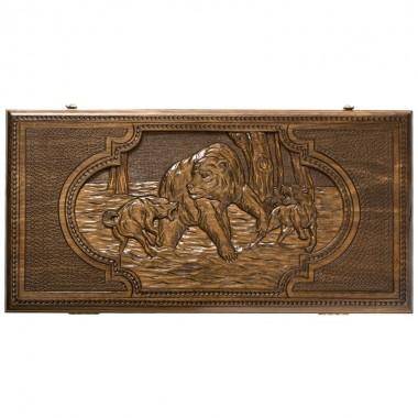 Настольная игра: Нарды резные &quot;Медведь&quot;, Ohanyan 4-2-008 — Egidius.ru