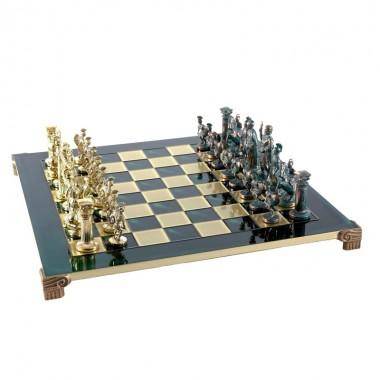 Шахматный набор  &quot;Греко-Романский период&quot;  (зелен. мет. доска 44х44, дер. короб, фигуры золото/антик) 31-0786 — Egidius.ru