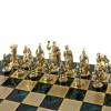 Шахматный набор  "Греко-Романский период"  (зелен. мет. доска 44х44, дер. короб, фигуры золото/антик) 31-0786 фото 3 — Egidius.ru