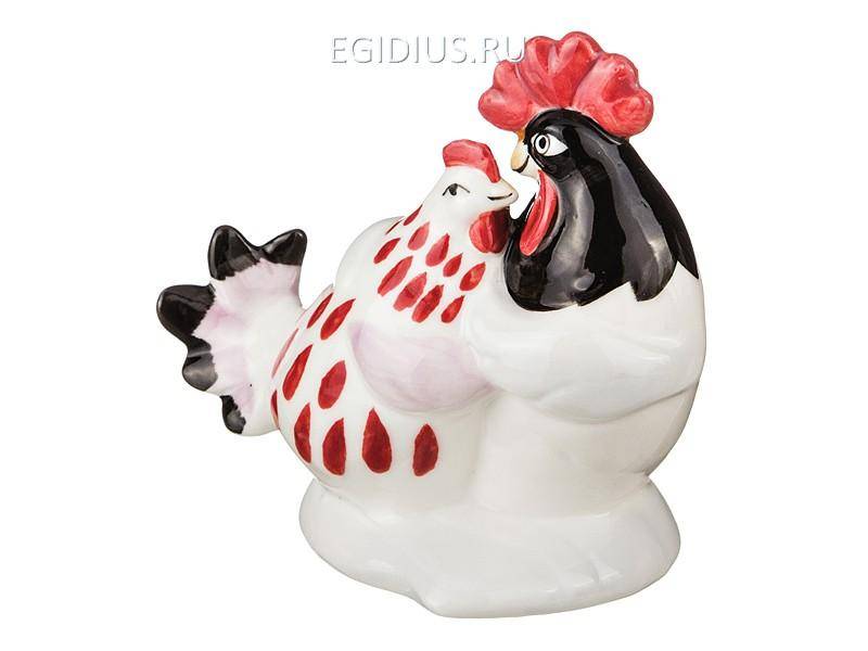 Фигурка "петух с курицей" 9*9*6 см.  332-029 фото 1 — Egidius.ru