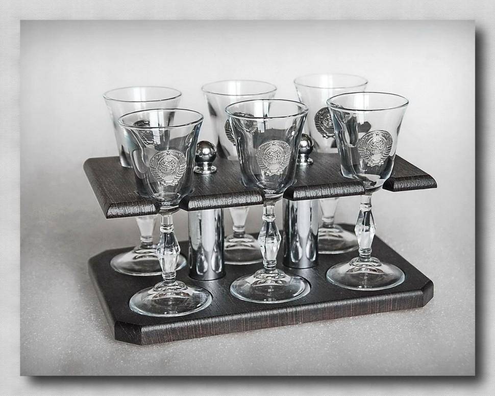 Набор рюмок на подставке 40074 "СССР" 60мл.    6шт. 72-1041 фото 1 — Egidius.ru