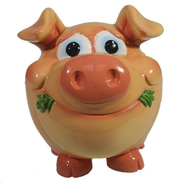 Копилка "Поросенок Боря" (светлый) L13W13.5H14 82-0491 фото 1 — Egidius.ru