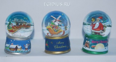 Стеклянный шар со снегом Новогодний d=45мм с подсвет. 4*4*7см 151-517 — Egidius.ru