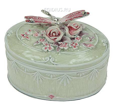 Шкатулка "Розовая стрекоза"  106-058 фото 1 &mdash; Egidius.ru