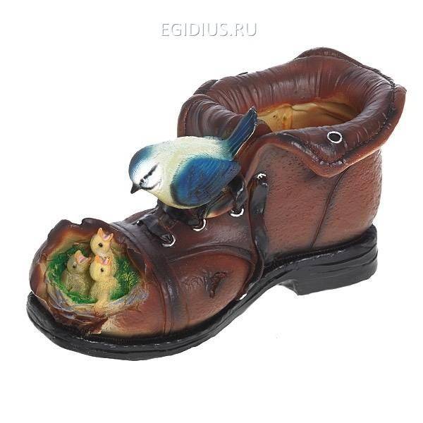 Декоративное кашпо для сада Башмак с гнездом, 15 см 81-6100 фото 1 — Egidius.ru