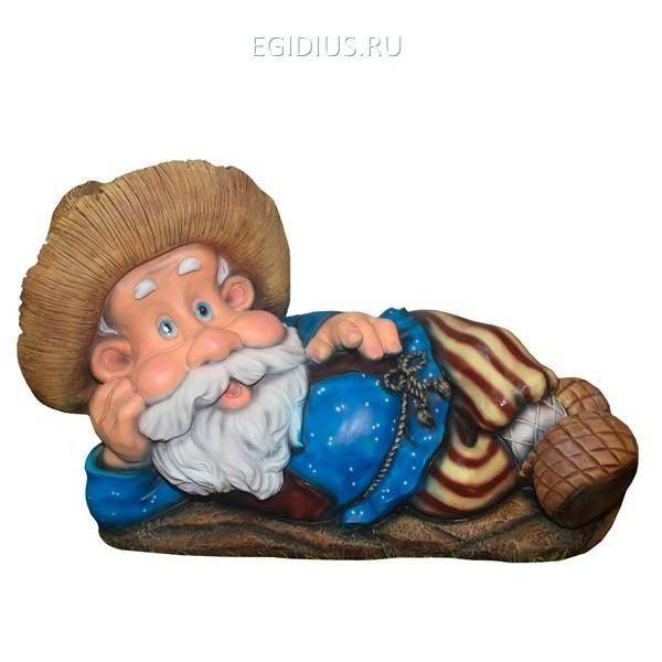 Фигура для сада Лесовик лежит на боку L65W34H45 см 81-6313 фото 1 &mdash; Egidius.ru
