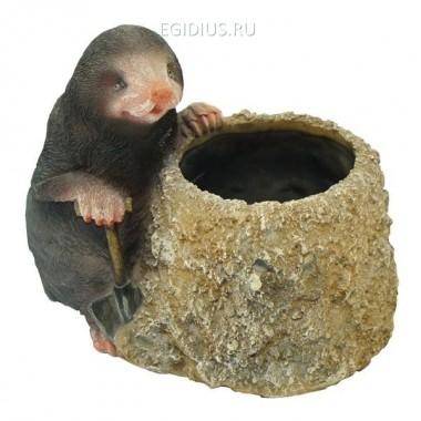 Кашпо для дачи Крот с лопатой L24W17H20см 81-6455 — Egidius.ru