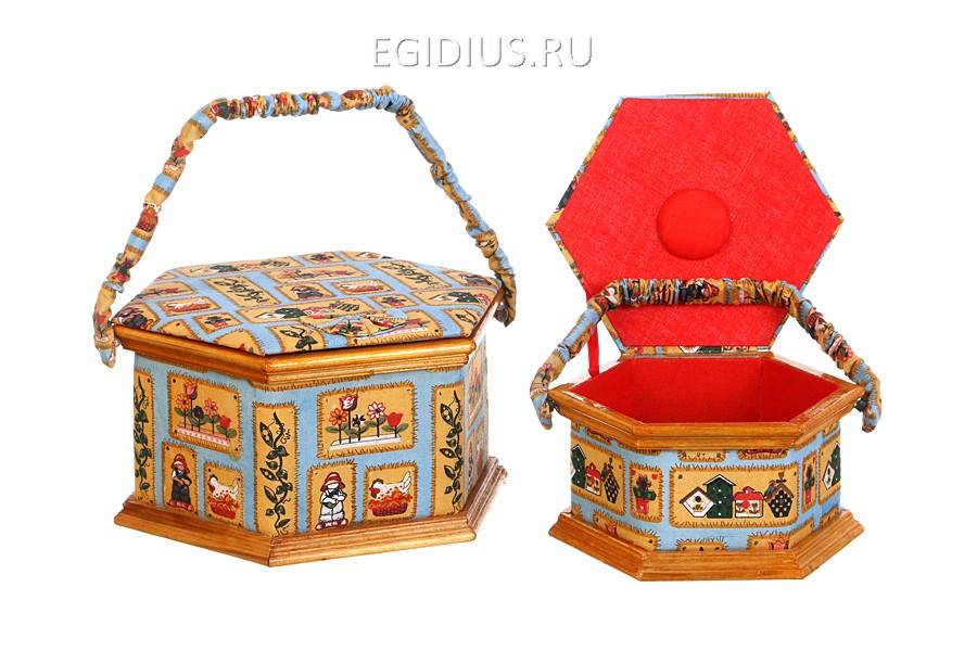 Набор шкатулок для рукоделия из 2 шт.21*21*13/16*16*10 см 317-274 фото 1 &mdash; Egidius.ru