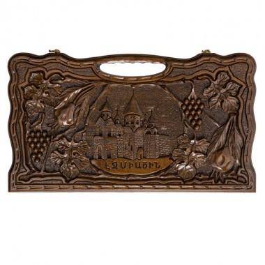 Настольная игра: Нарды резные &quot;Эчмиадзин&quot; с ручкой 60, Haleyan 4-2-049 — Egidius.ru